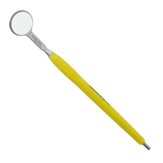 Mouth Mirror, Front Surface Double Side,Cone Socket No. 4, 22mm dia, yellow handle, EA - Osung USA