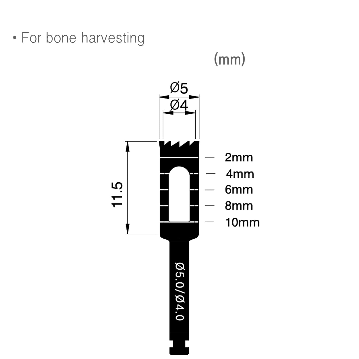 5mm/4mm Osung B50 Implant Trephine Bur -THB50 - Osung USA