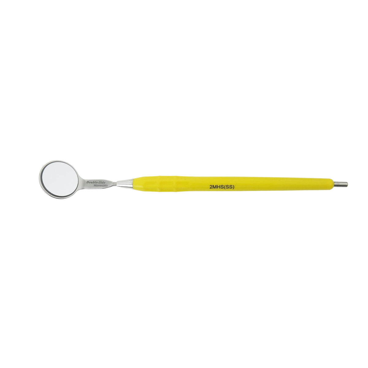 Mouth Mirror, Front Surface Double Side, Simple Stem No. 4, 22mm dia, yellow handle, EA - Osung USA