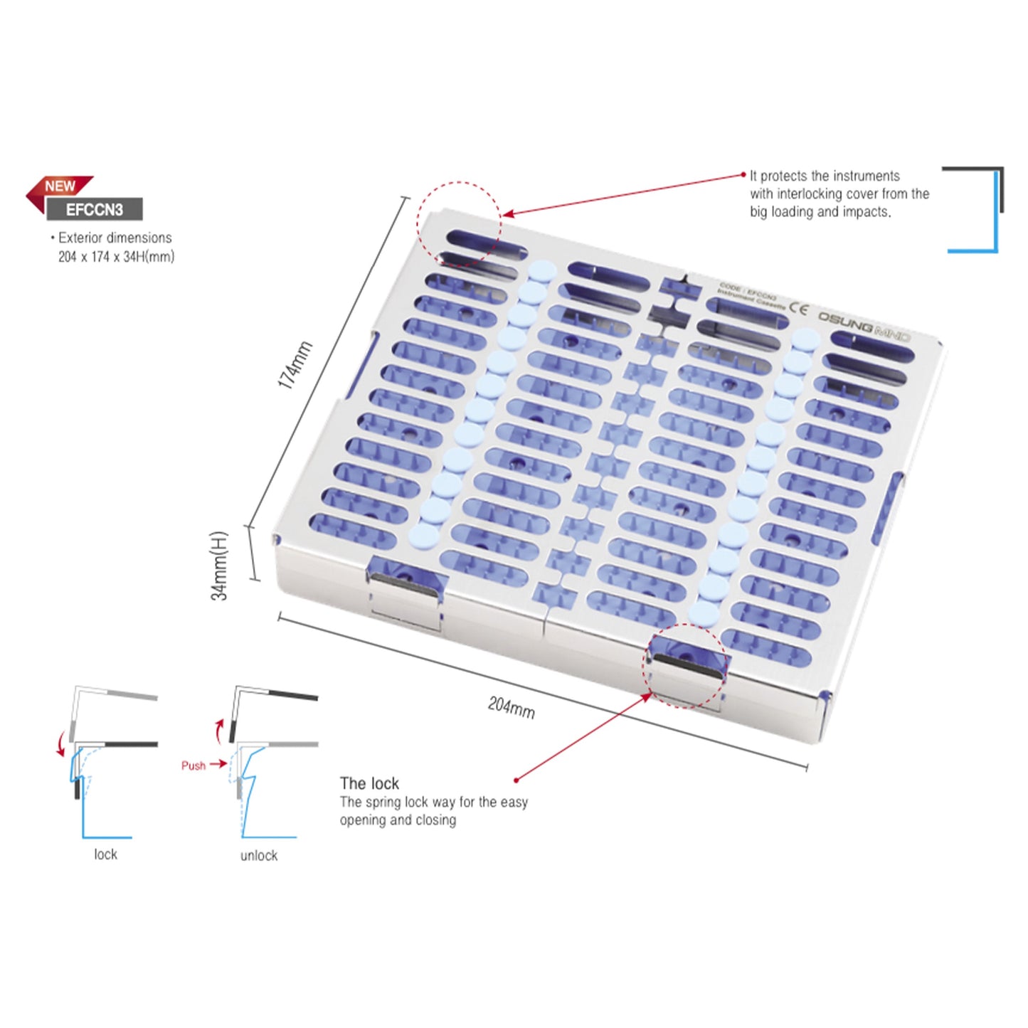 Osung Orthodontic Instrument Cassette EFCCN3