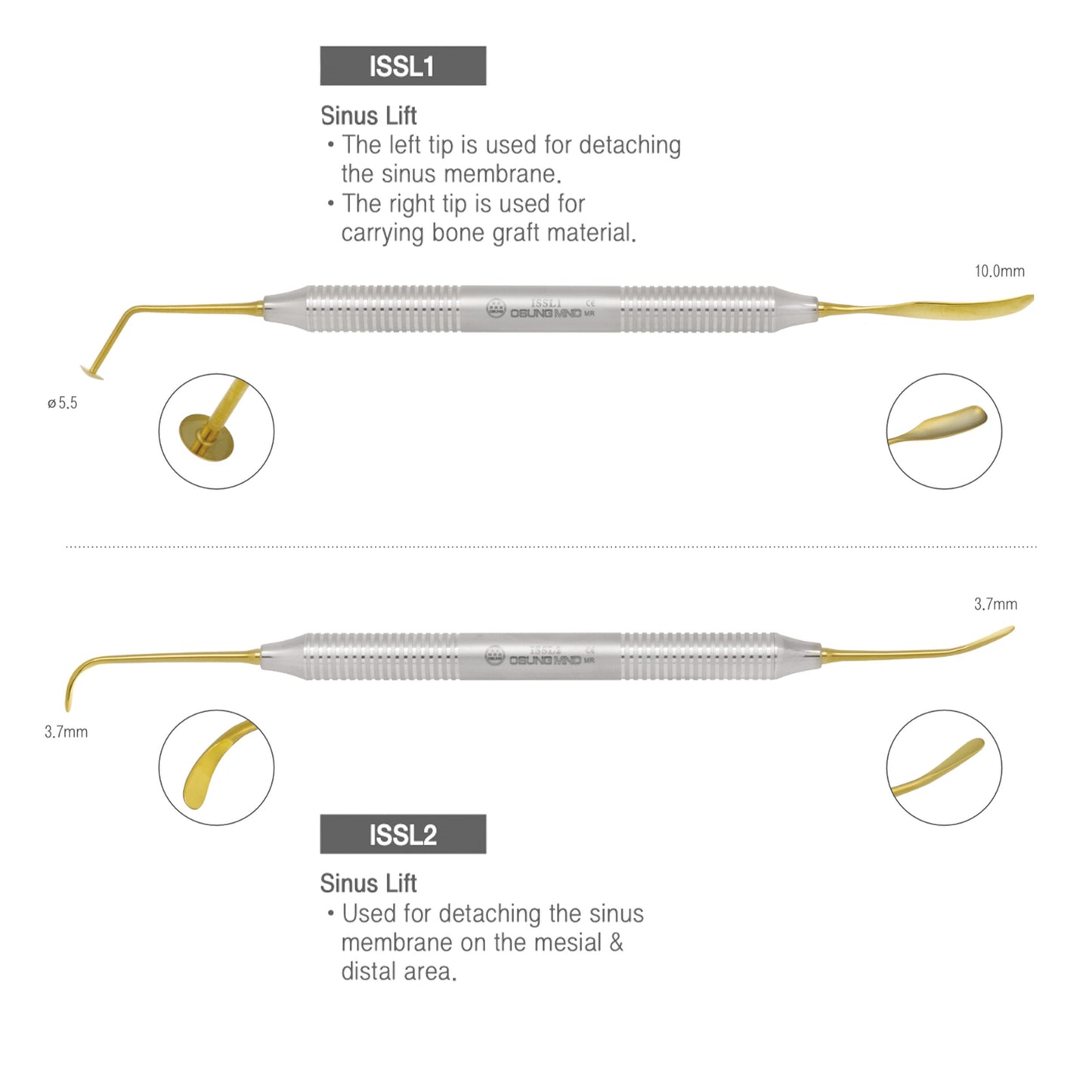 Osung Sinus Lift Instrument Kit 4 Pcs -ISSL - Osung USA