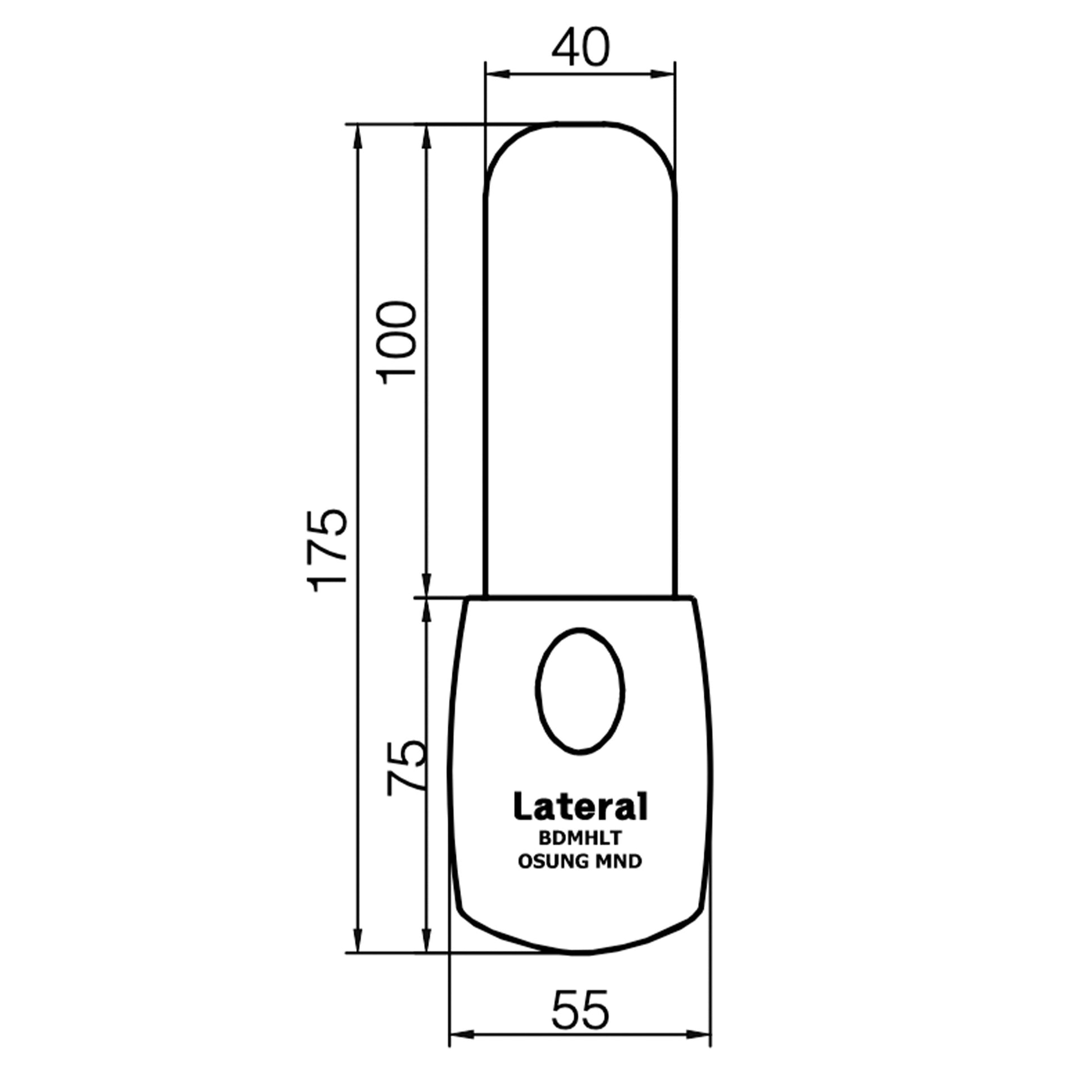 Osung 1.5" x 3.9" Lateral Intraoral Mirror with Handle -DMHLT - Osung USA