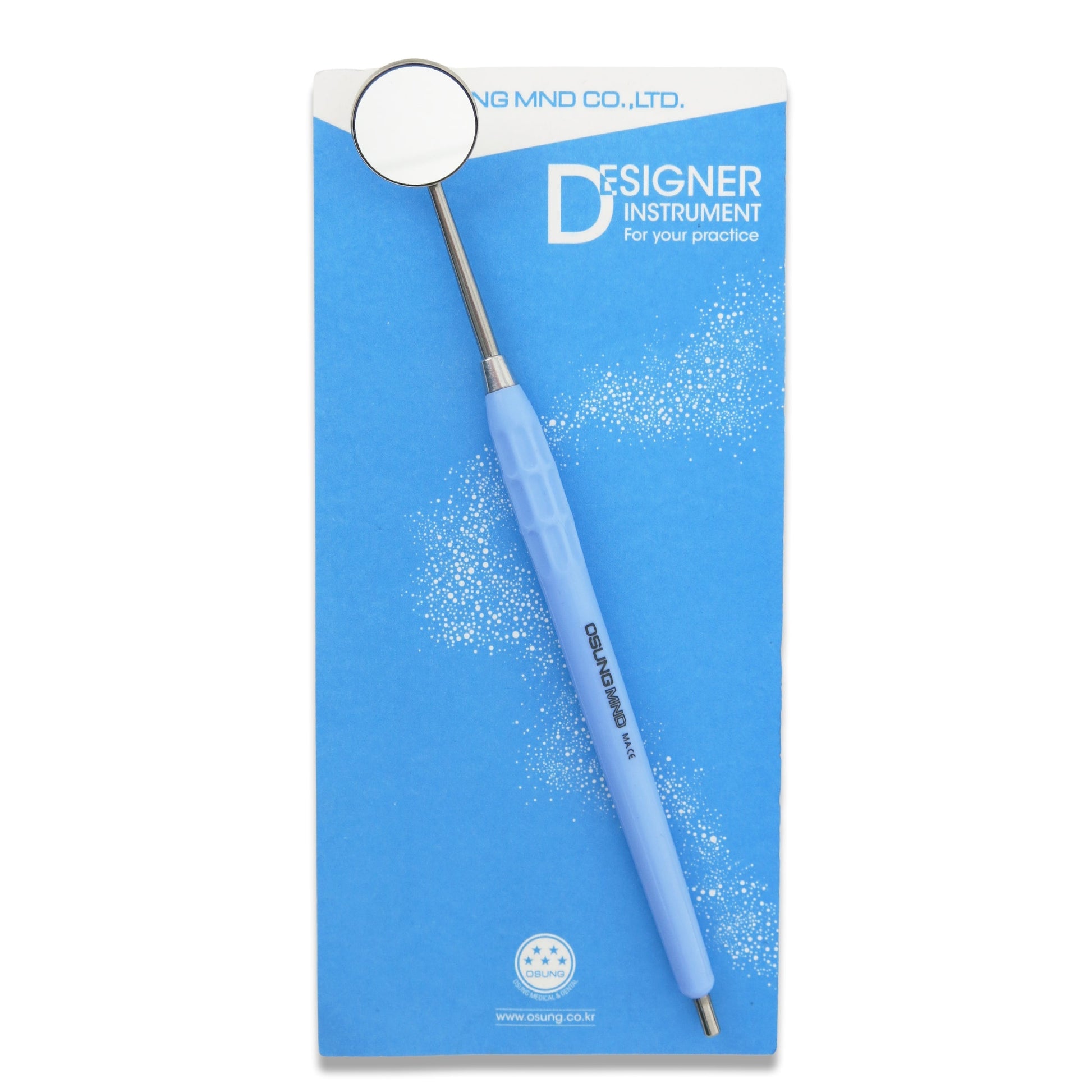 Mouth Mirror, Front Surface, Cone Socket No. 4, 22mm dia, Blue Handle, EA - Osung USA