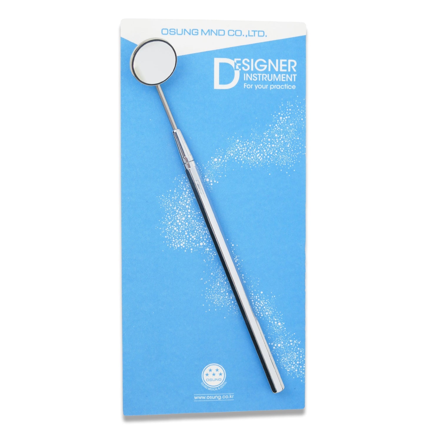 Mouth Mirror, Front Surface, Simple Stem No. 4, 22mm dia, metal handle, EA - Osung USA