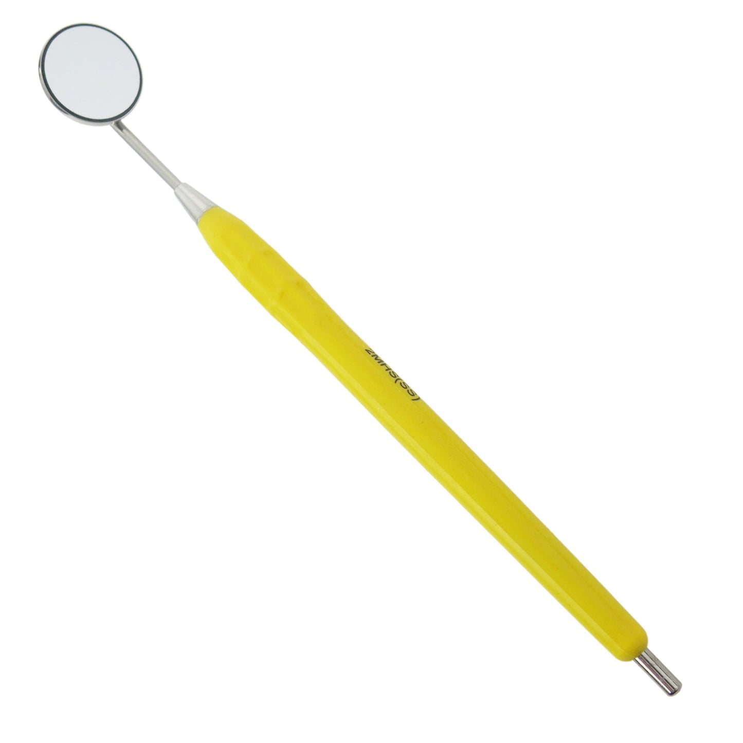 Mouth Mirror Front Surface, Simple Stem No. 5, 24mm dia, yellow handle, EA - Osung USA