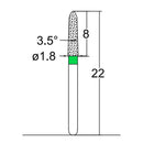 Torpedo, Conical 1.8 mm Dia. Coarse Grit Diamond Bur 5 per pack. 294.18C2 - Osung USA