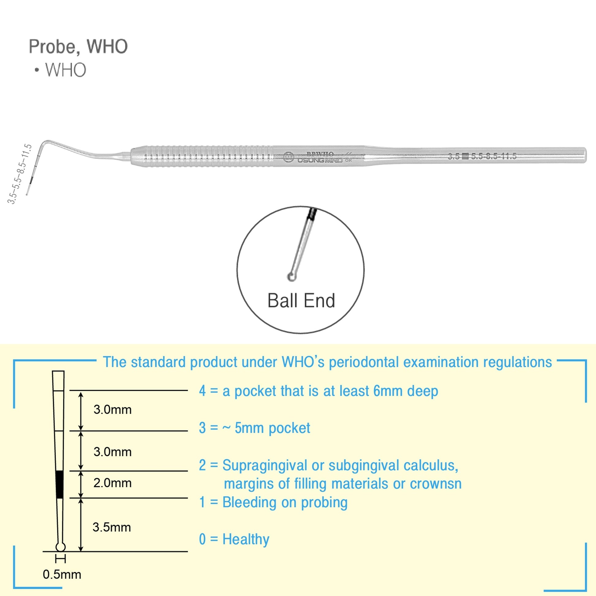 Osung Dental Ball End Probe Premium -BPWHO - Osung USA