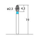 Egg 2.3 mm Dia. Medium Grit Diamond Bur 5 per pack. 277.23M1 - Osung USA