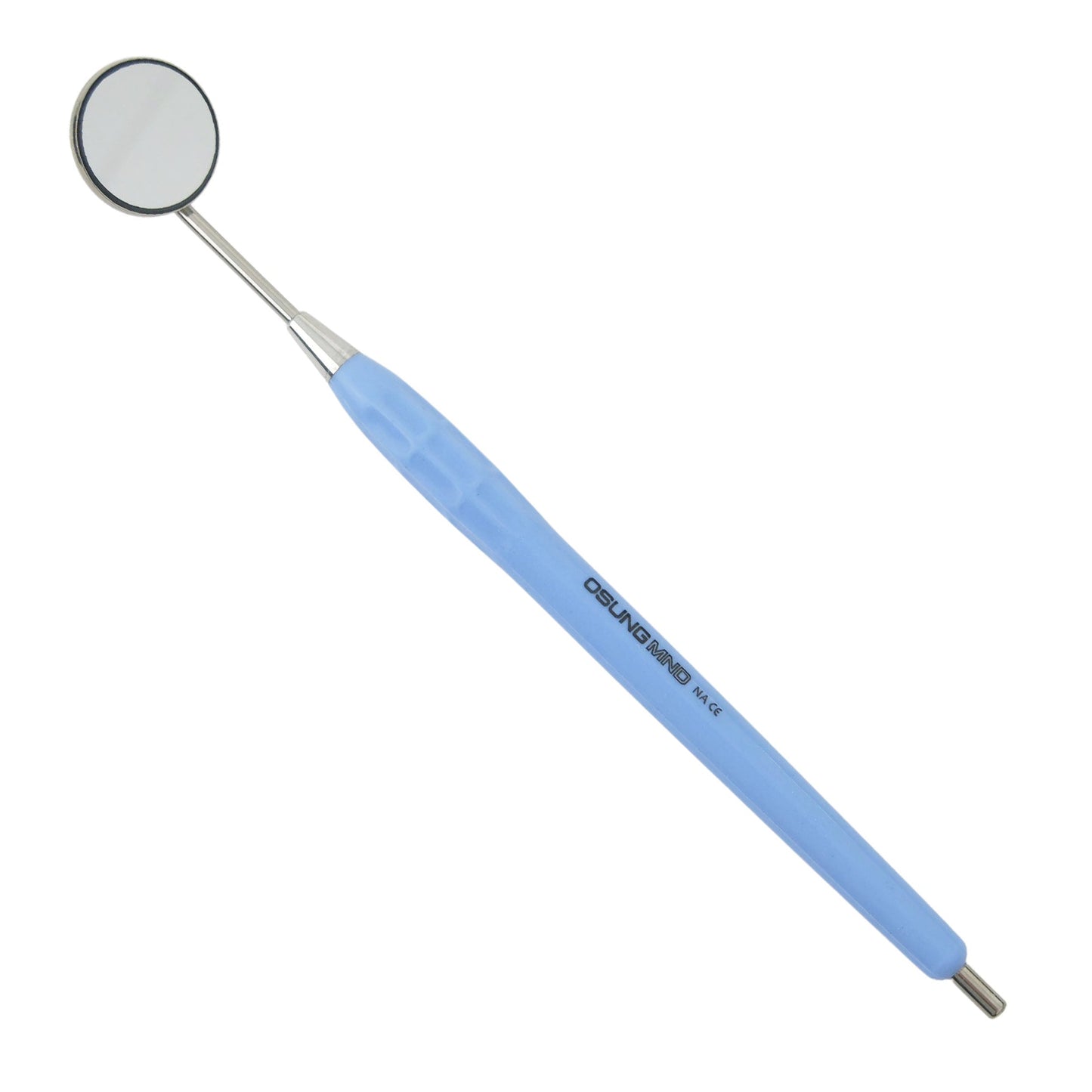 Mouth Mirror Front Surface, Simple Stem No. 5, 24mm dia, Blue Handle, EA - Osung USA