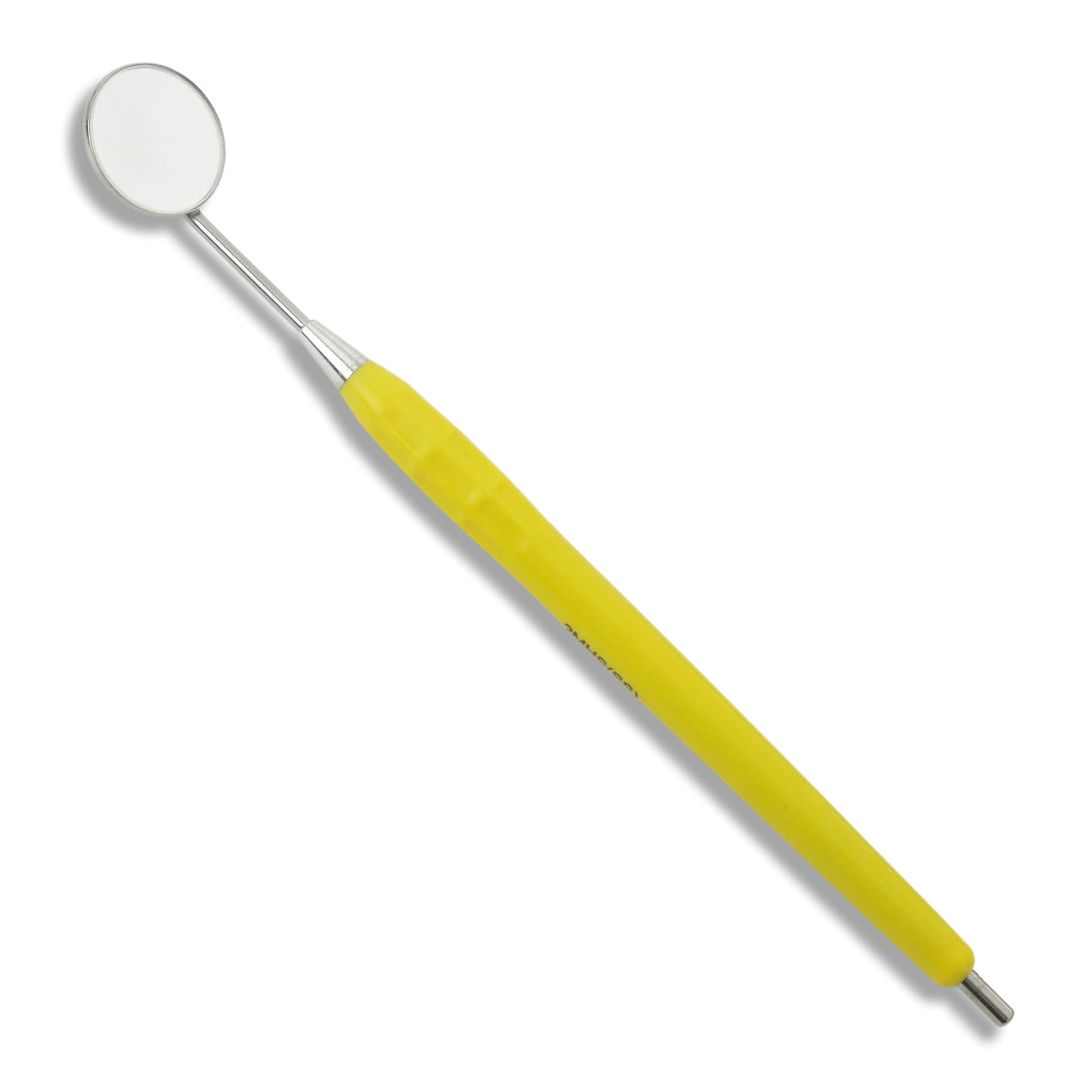 Mouth Mirror Simple Stem No. 4, 22mm dia, yellow handle, EA - Osung USA