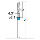 Torpedo, Conical 2.1 mm Dia. Medium Grit Diamond Bur 5 per pack. 294.21M1 - Osung USA