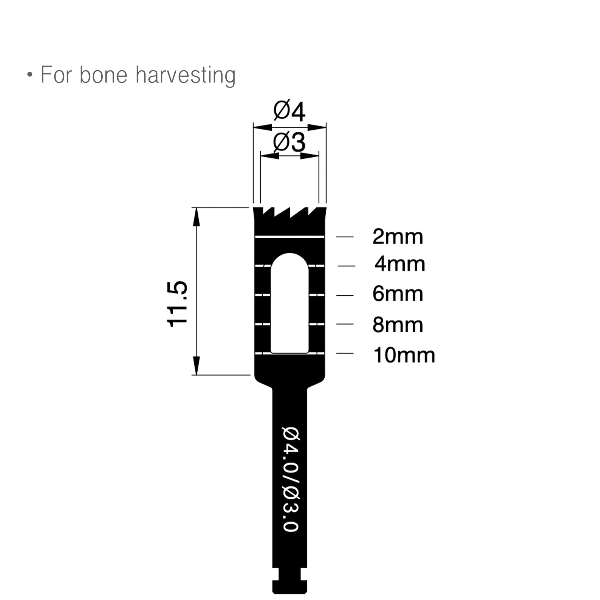 4mm/3mm Osung B40 Implant Trephine Bur -THB40 - Osung USA