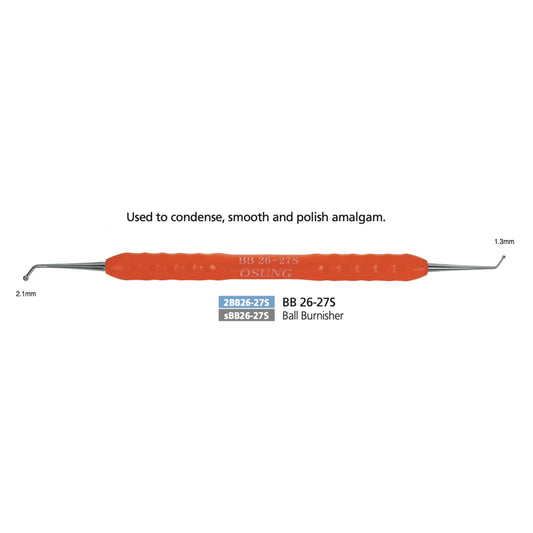 Dental Burnisher, Ball, Autoclavable Silicone Handle, BB 26-27S - Osung USA