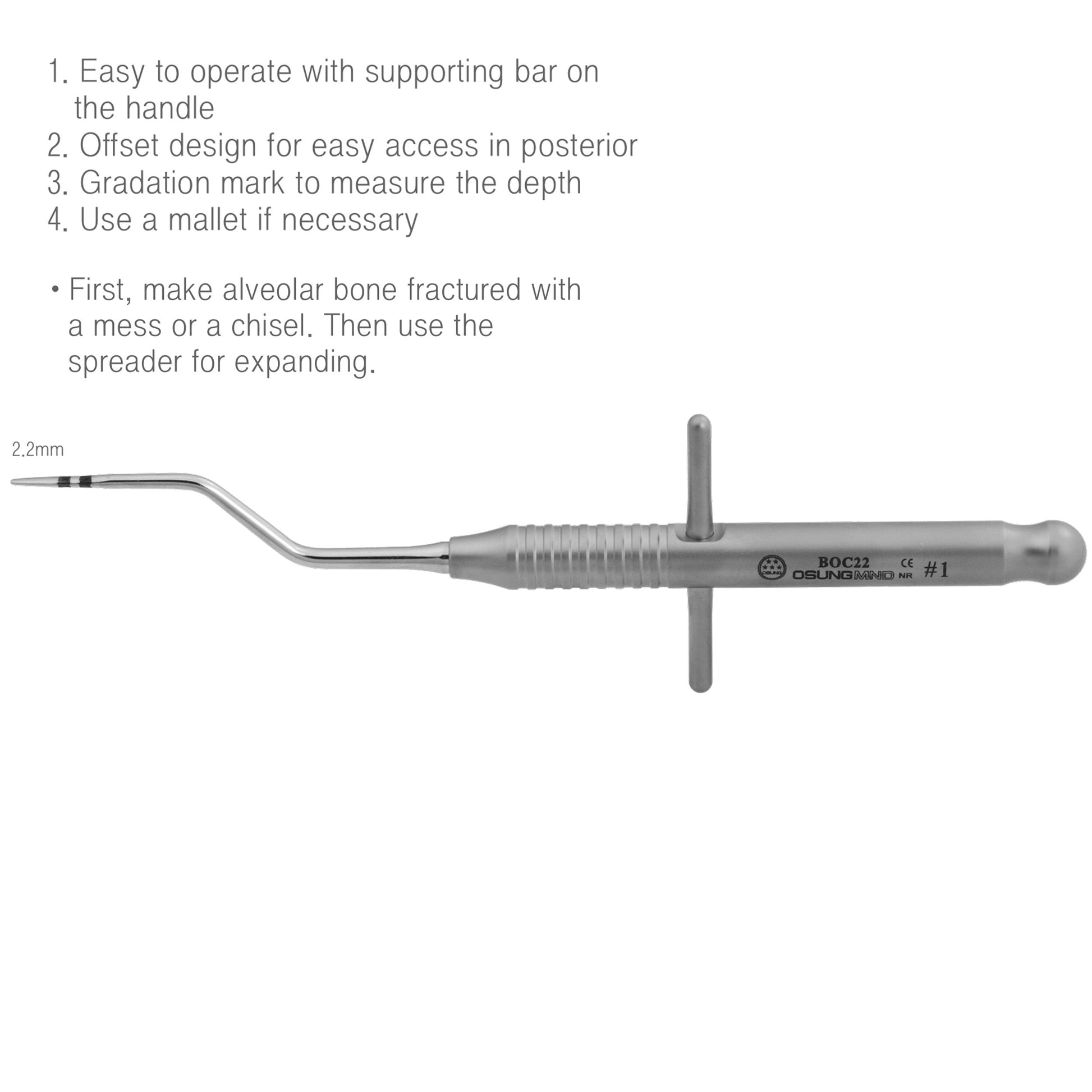 Osung 2.2mm Bone Spreader 2.2mm Premium -BOC22 - Osung USA