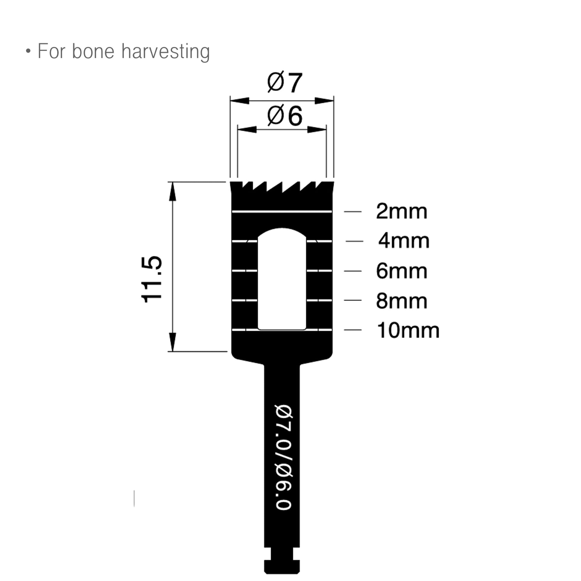 7mm/6mm Osung Implant Trephine Bur Drill -THB70 - Osung USA