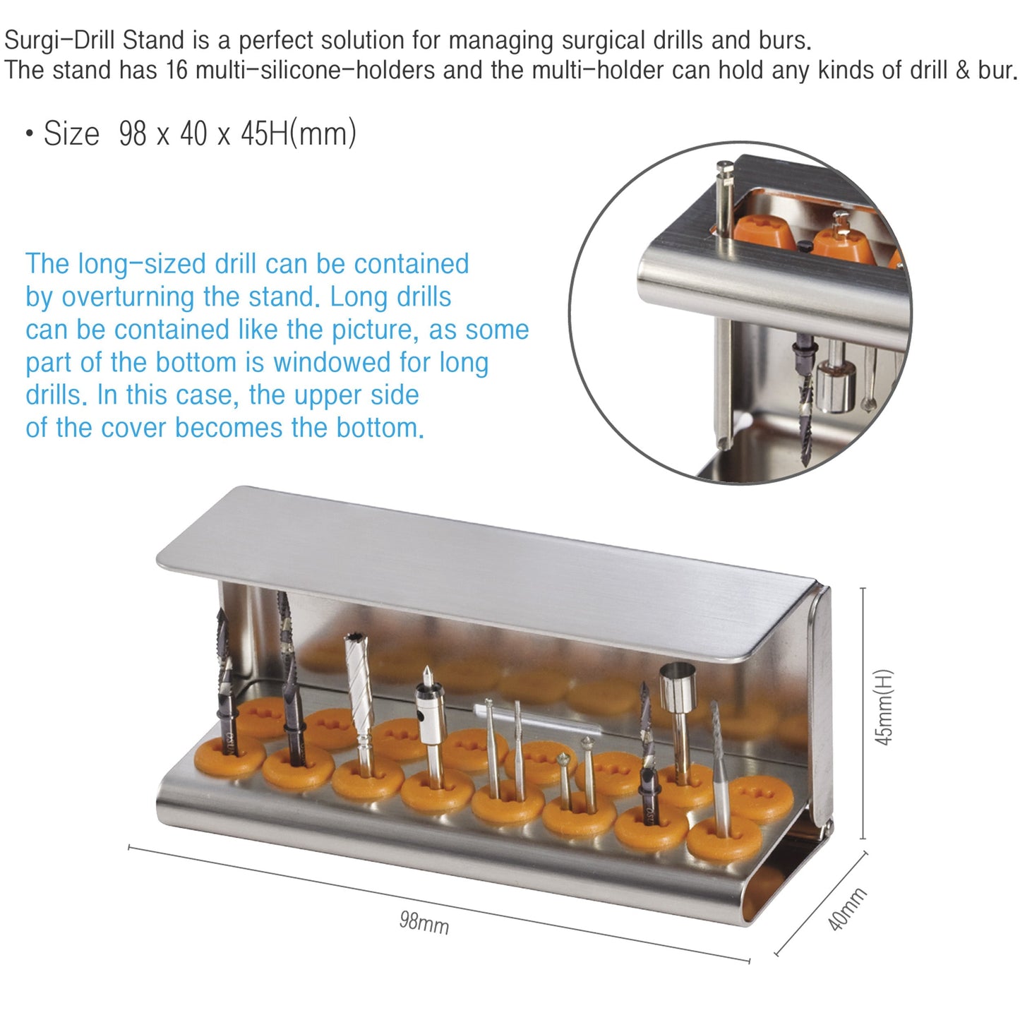 Osung Dental Surgical Drill Bit Stand Premium -DSTA16 - Osung USA