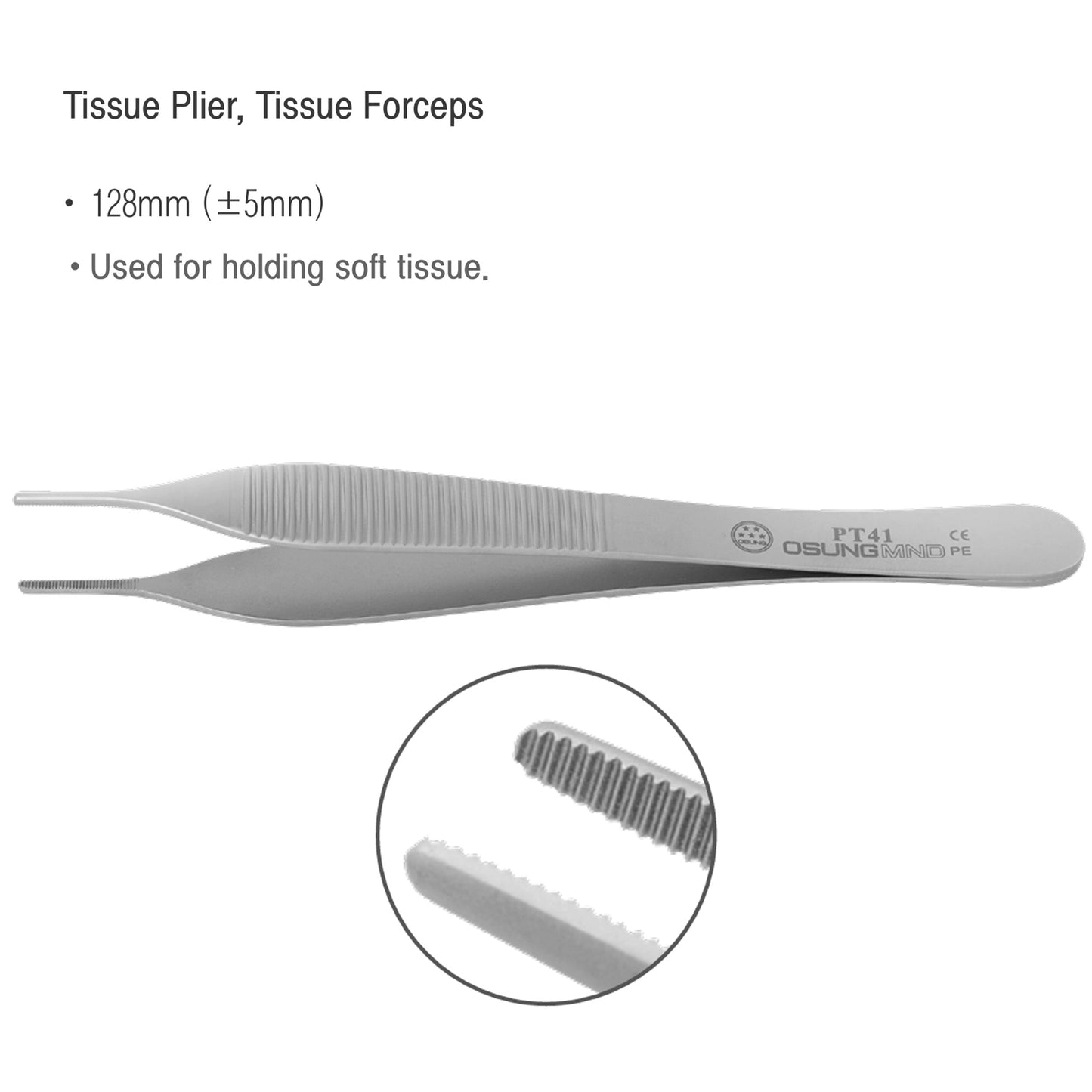 Osung Tissue Forceps 5 Inches Tissue Plier Premium -PT41 - Osung USA