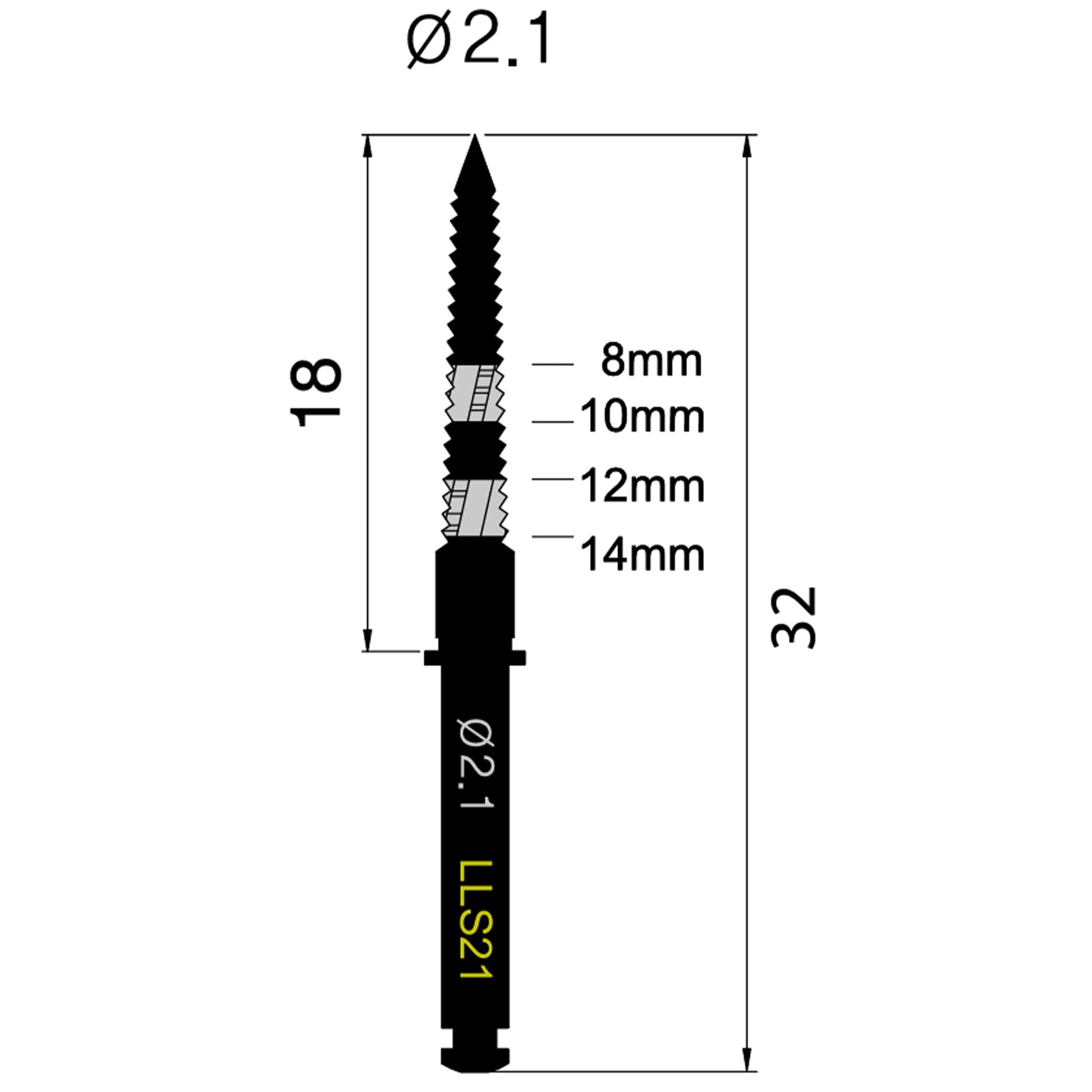 Osung S21 Lindemann Bur Drill 2.1mm Dia. -LLS21 - Osung USA