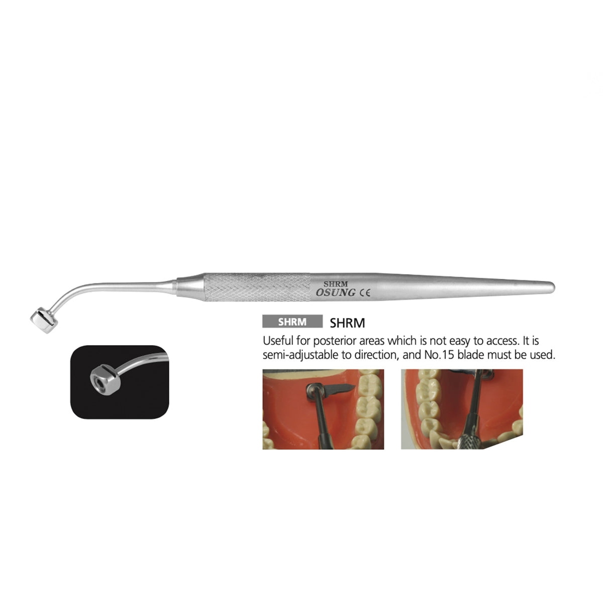 Dental Scalpel Handle, Adjustable, SHRM, Blade #15 - Osung USA
