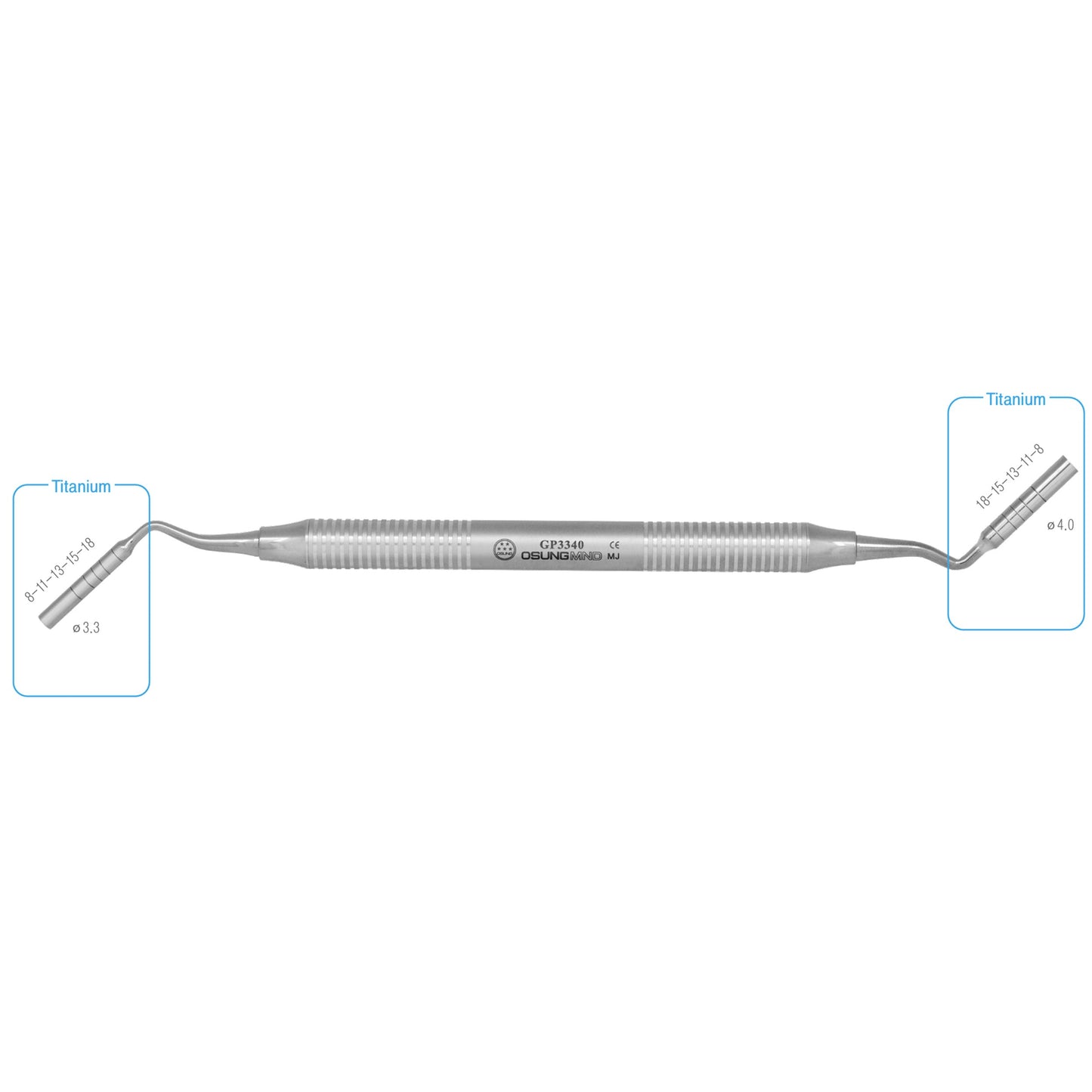 Osung Titanium Bone Packer 3.3mm/4.0 mm Dia. Premium -GP3340 - Osung USA