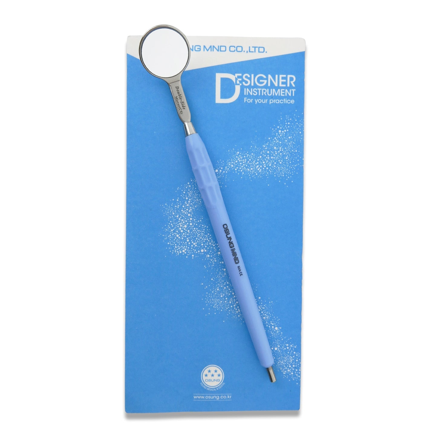 Mouth Mirror, Front Surface Double Side,Cone Socket No. 4, 22mm dia, Blue Handle, EA - Osung USA