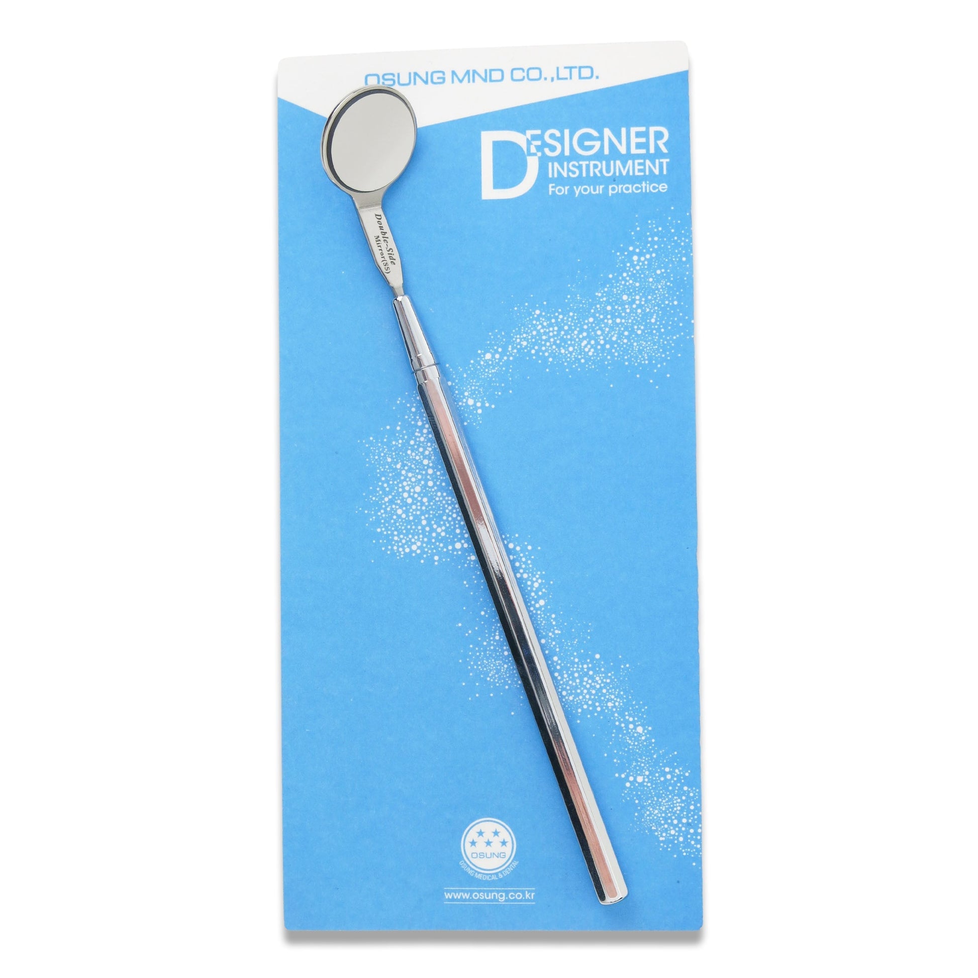 Mouth Mirror, Front Surface Double Side, Simple Stem No. 4, 22mm dia, metal handle, EA - Osung USA