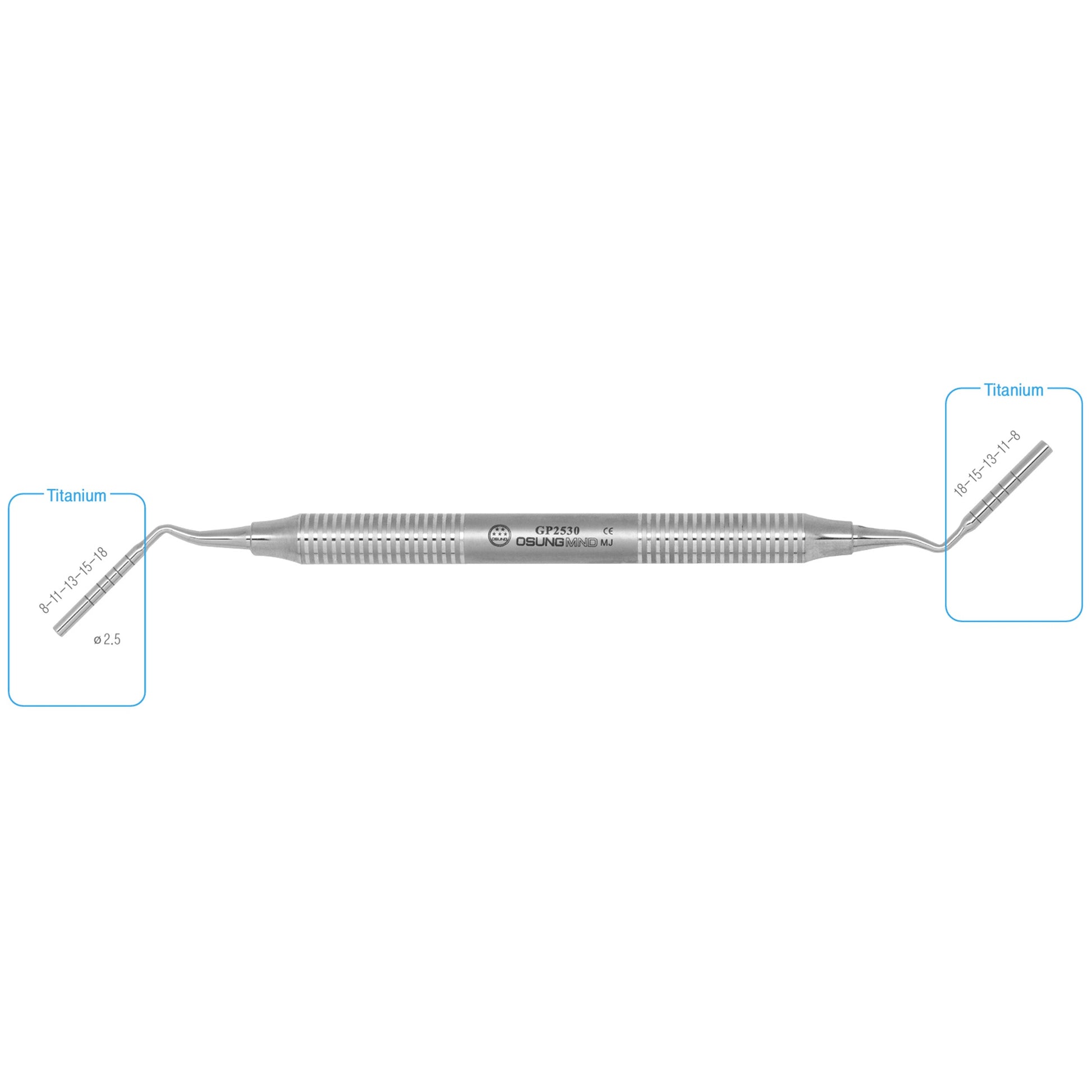 Osung Titanium Dental Bone Graft Packer 2.5/3.0mm -GP2530 - Osung USA