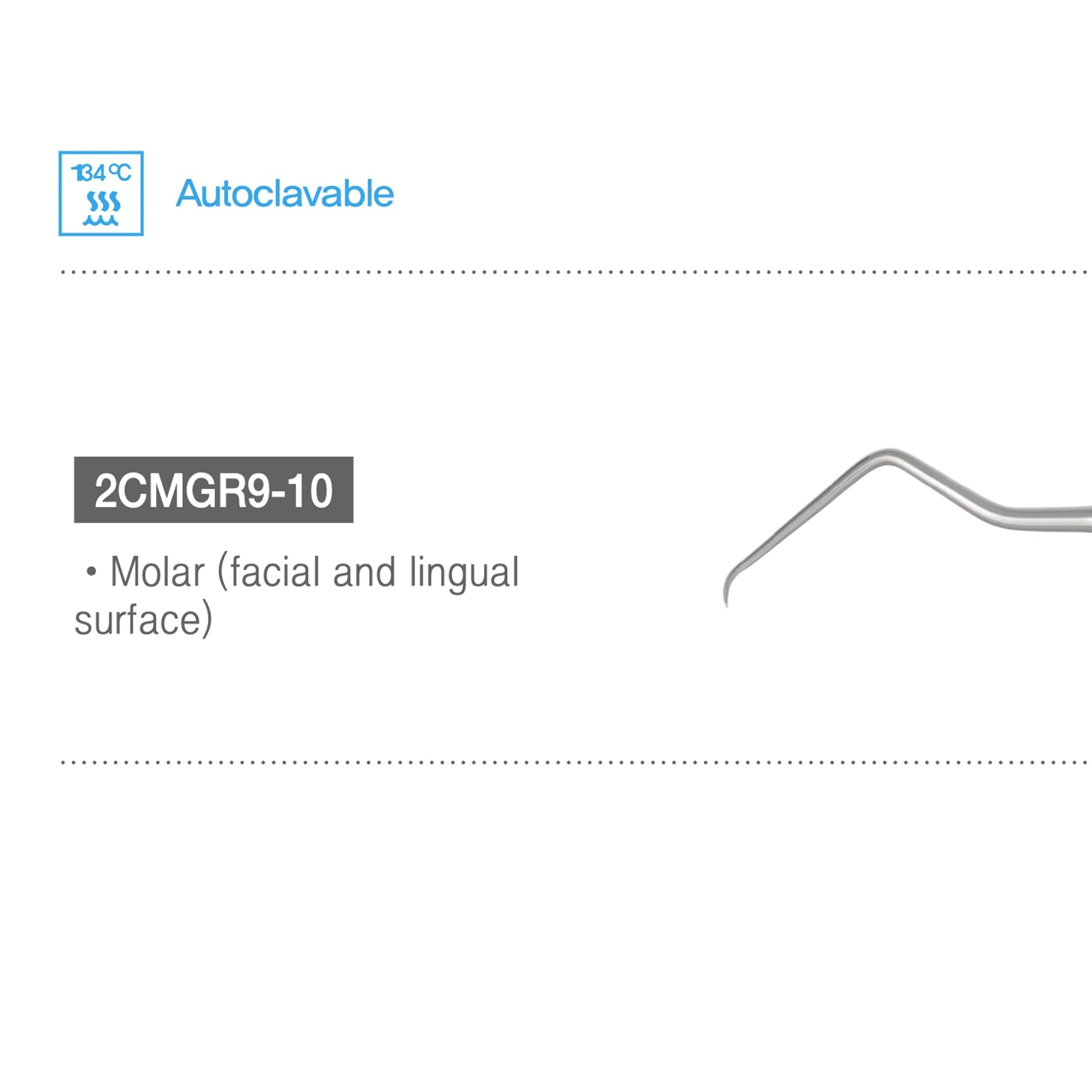 Osung 9/10 Mini Five Gracey Curette Molar, Silicone Handle Premium -2CMGR9-10 - Osung USA