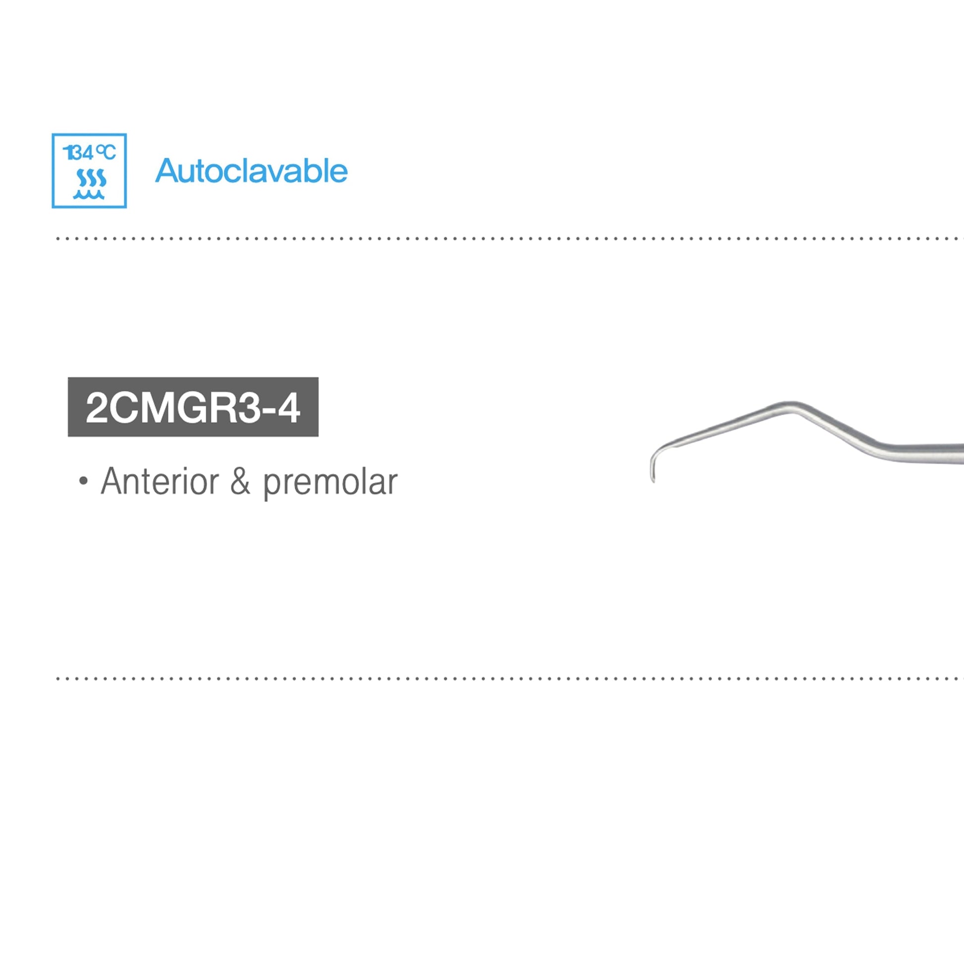 Osung 3/4 Mini Five Gracey Curette Anterior and premolar, Silicone Handle Premium -2CMGR3-4 - Osung USA