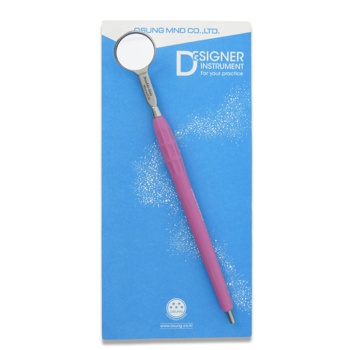 Mouth Mirror, Front Surface Double Side,Cone Socket No. 4, 22mm dia, Purple Handle, EA - Osung USA