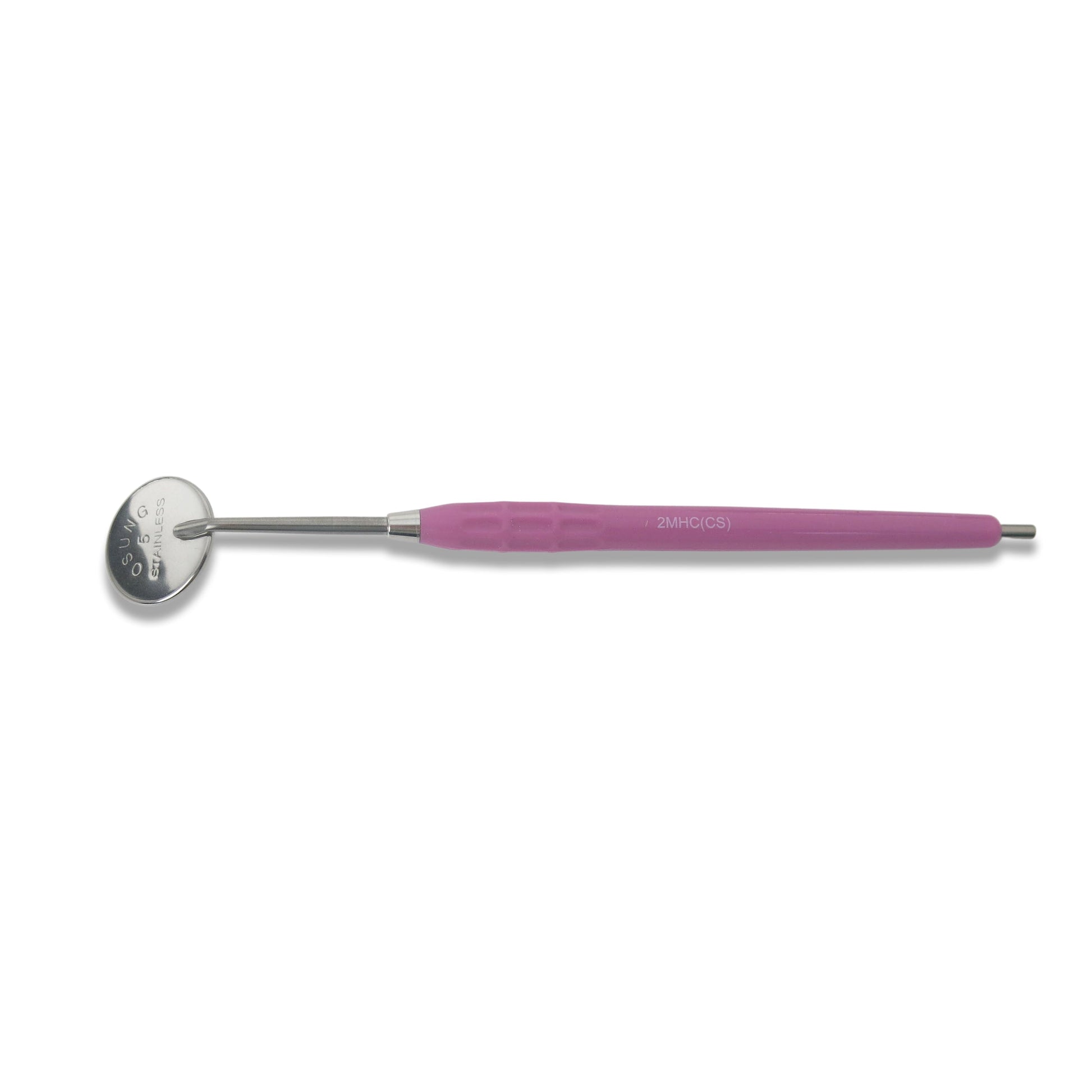 Mouth Mirror Front Surface, Cone Socket No. 5, 24mm dia, Purple Handle, EA - Osung USA