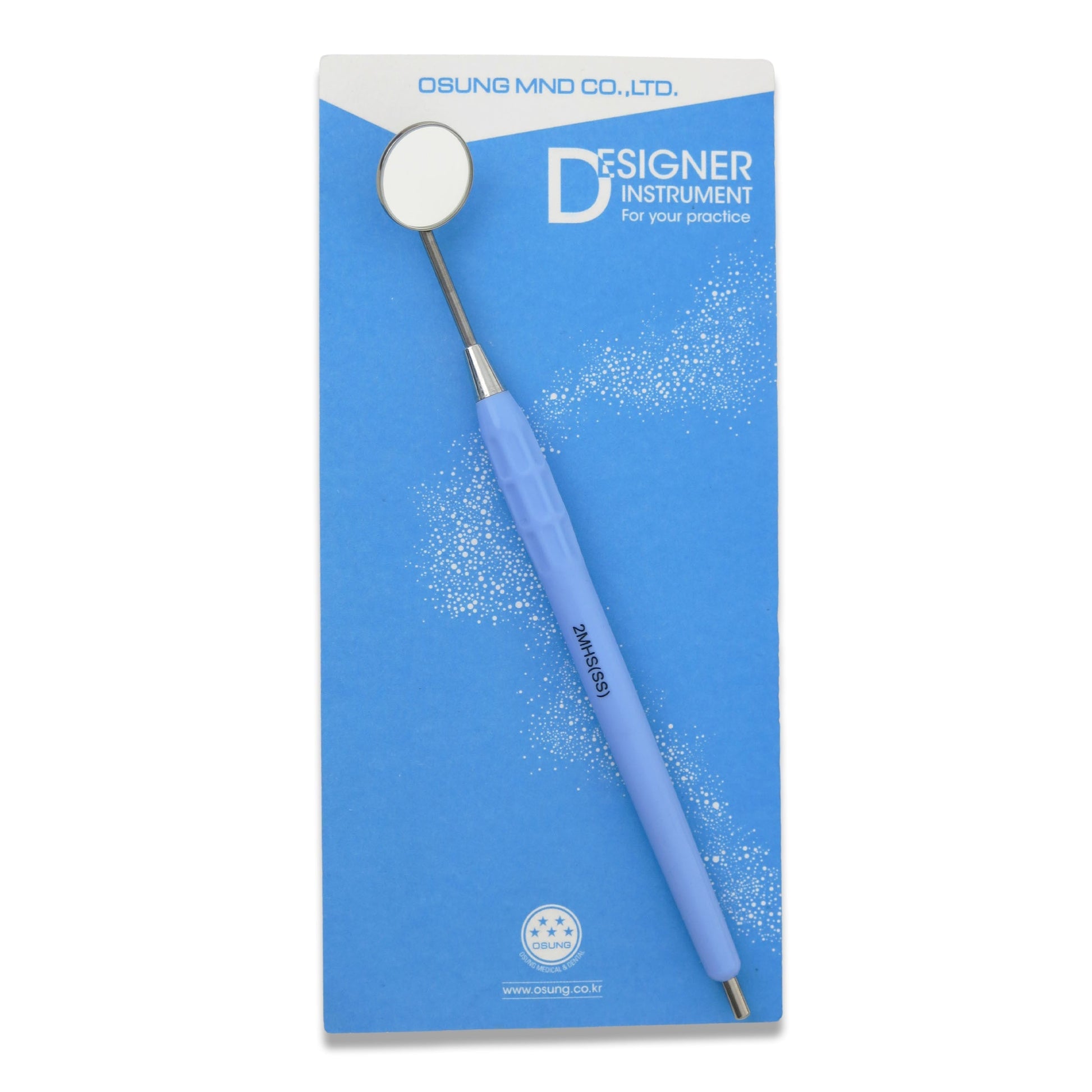 Mouth Mirror Simple Stem No. 3, 20mm dia, Blue Handle, EA - Osung USA