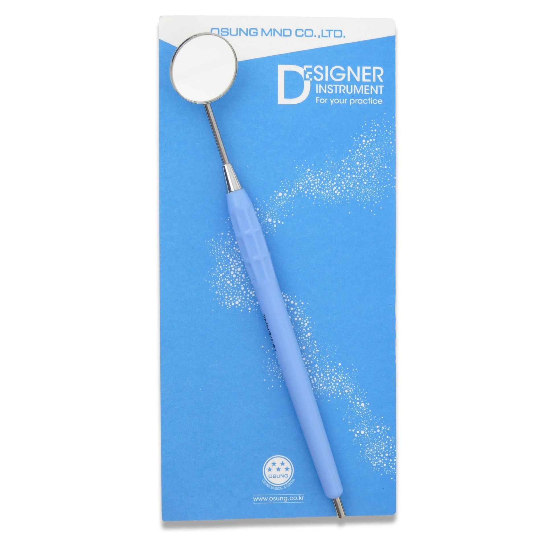 Mouth Mirror Simple Stem No. 5, 24mm dia, Blue Handle, EA - Osung USA