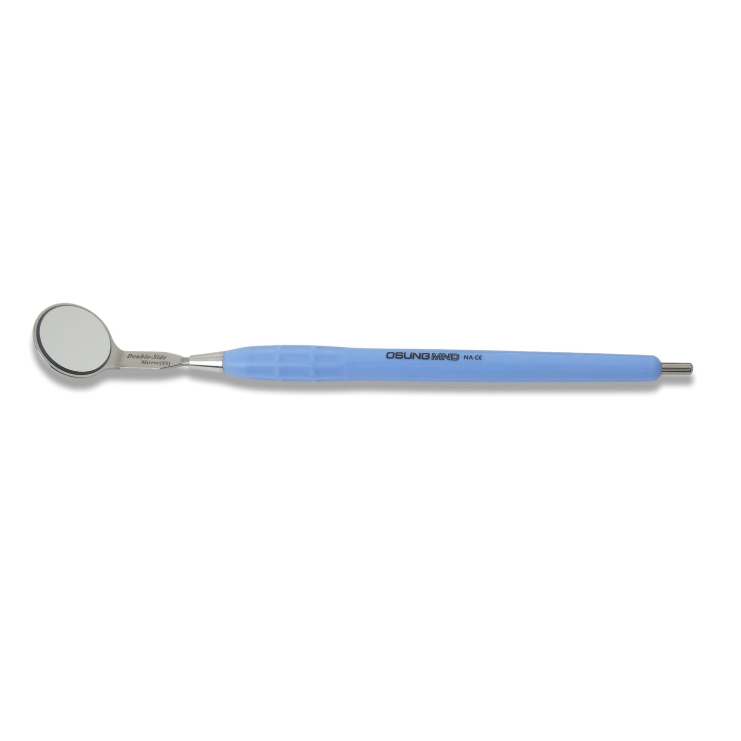 Mouth Mirror, Front Surface Double Side, Simple Stem No. 4, 22mm dia, Blue Handle, EA - Osung USA