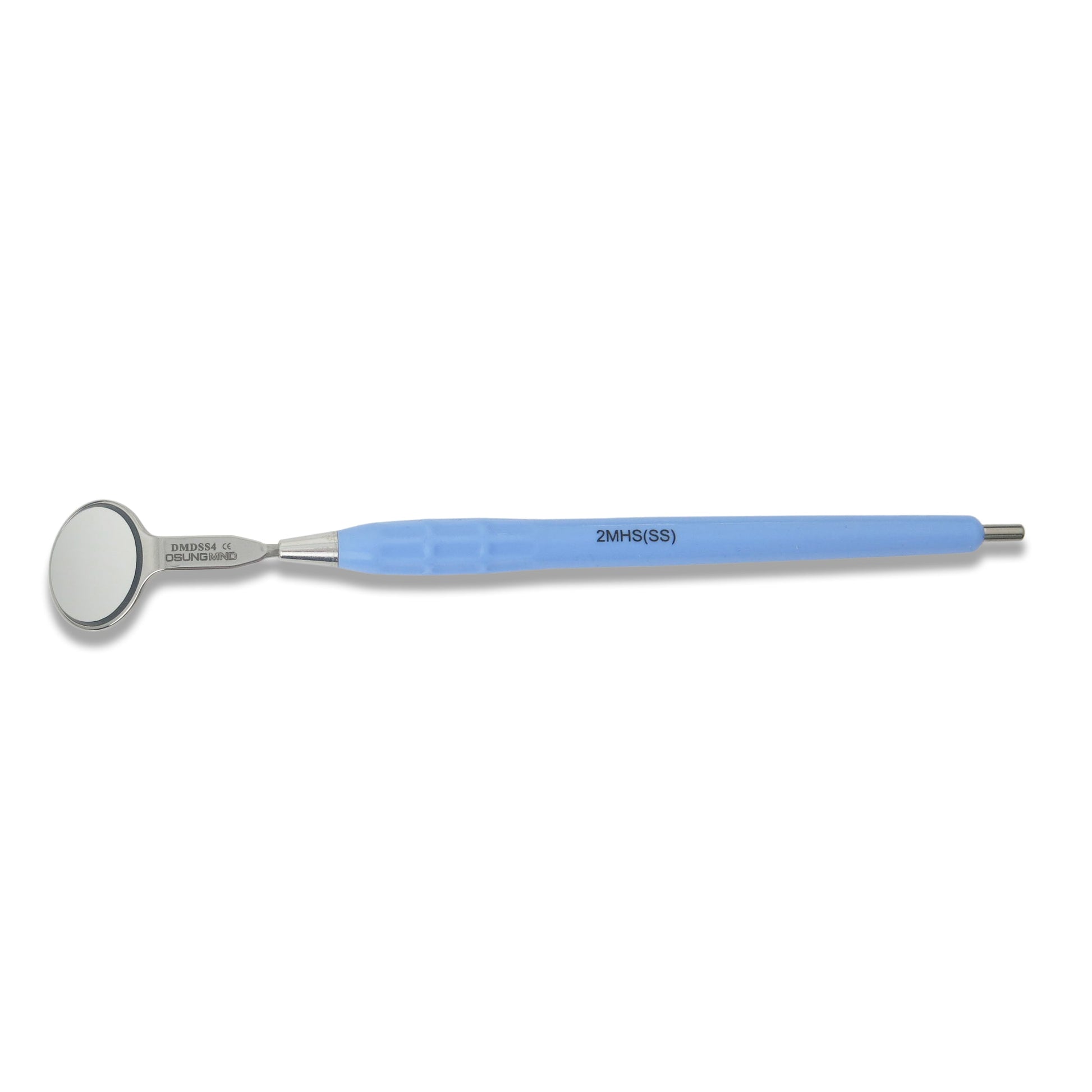 Mouth Mirror, Front Surface Double Side, Simple Stem No. 4, 22mm dia, Blue Handle, EA - Osung USA