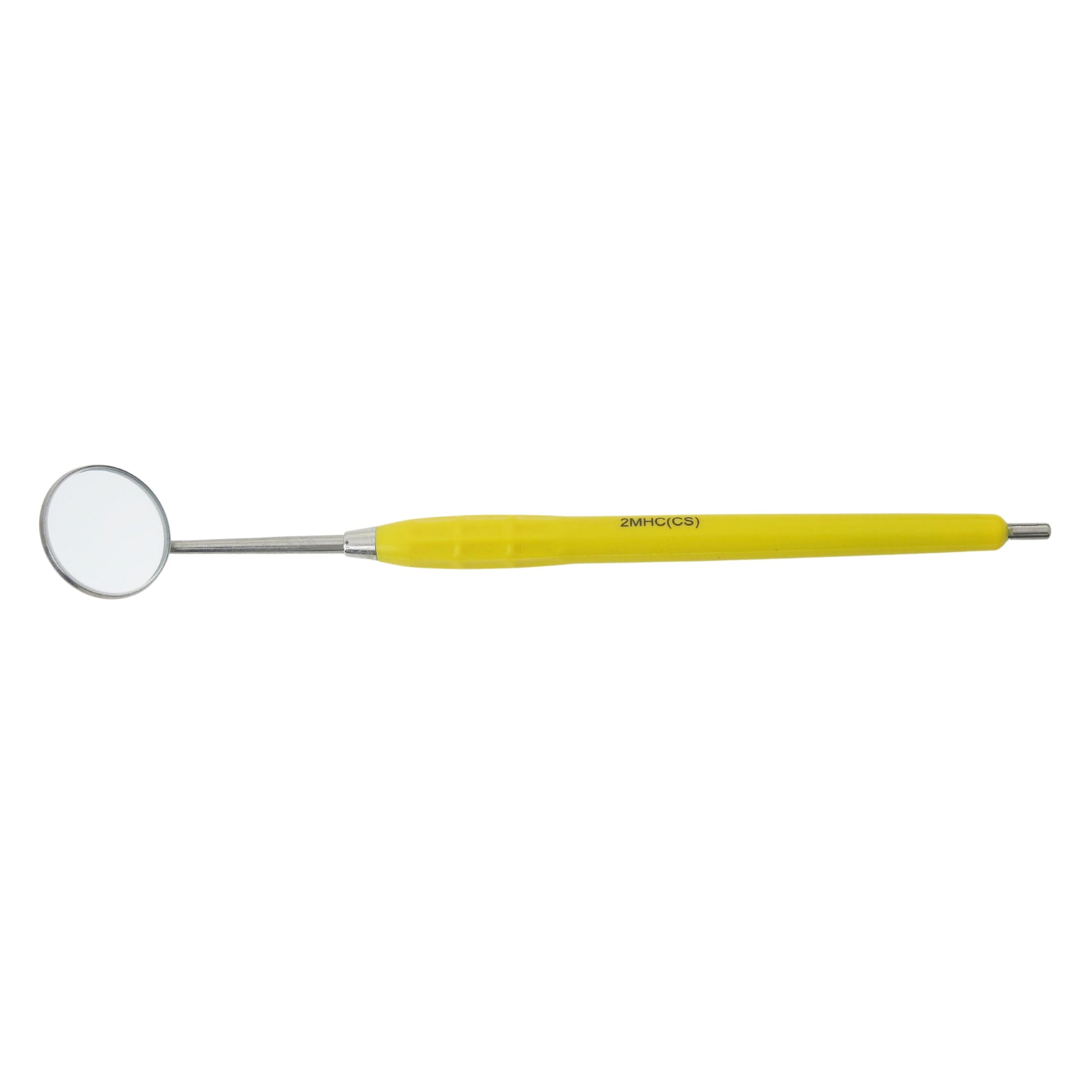 Mouth Mirror Front Surface, Cone Socket No. 5, 24mm dia, yellow handle, EA - Osung USA 