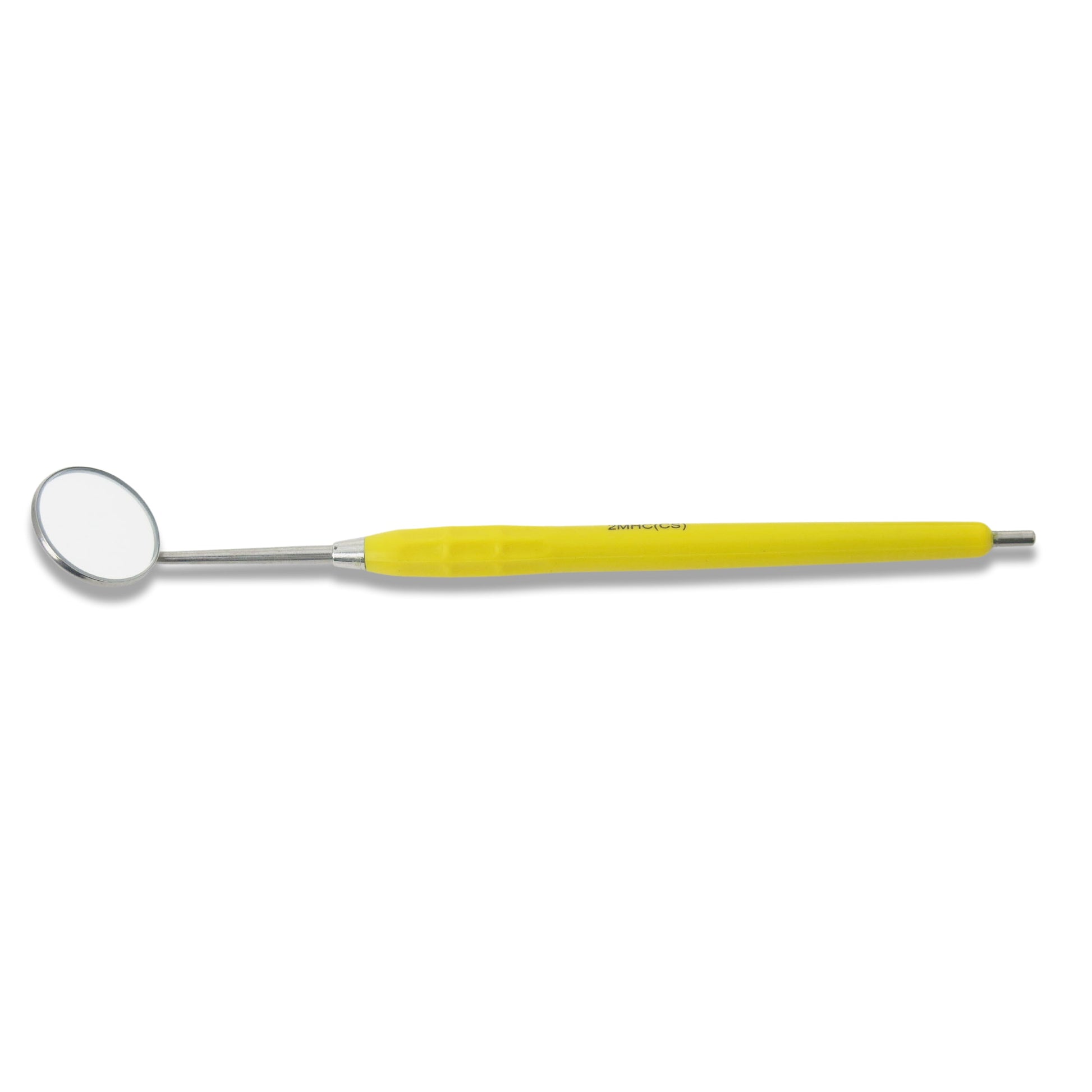 Mouth Mirror Front Surface, Cone Socket No. 5, 24mm dia, yellow handle, EA - Osung USA