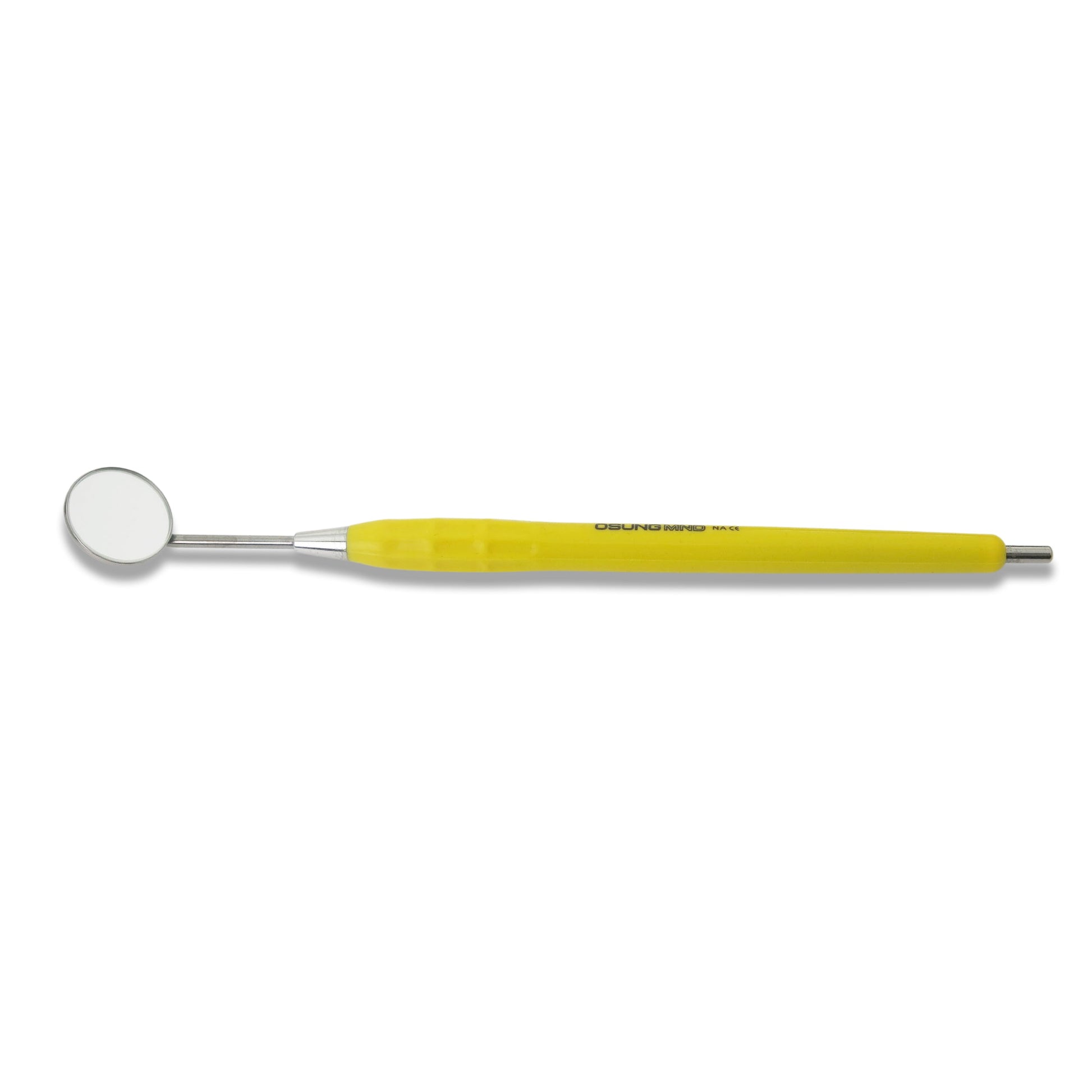 Mouth Mirror Simple Stem No. 3, 20mm dia, yellow handle, EA - Osung USA