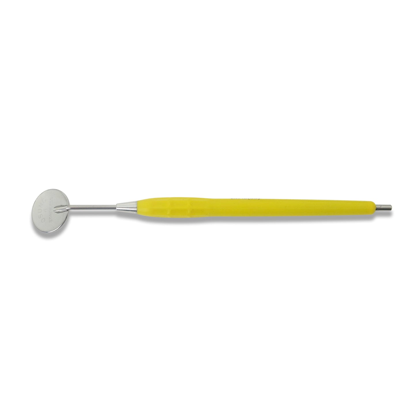 Mouth Mirror Simple Stem No. 4, 22mm dia, yellow handle, EA - Osung USA