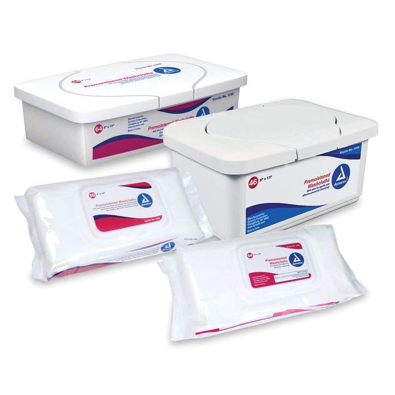 WASHCLOTH, PERSONAL CLEANSING ADULT, 9" X 13", REFILLS, 64/PK, 9 PK/CS, SOLD AS CASE DYNAREX 10000058