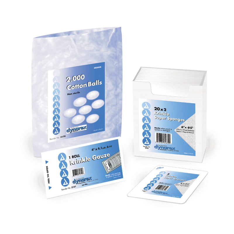 GAUZE ROLL, STERILE, 4½" X 4.1 YDS, 6-PLY, INDIVIDUAL POUCH, 100/CS, SOLD AS CASE DYNAREX 10000058