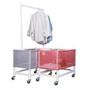 LAUNDRY BASKET ELEVATED, UTILITY SHELF 3½ BUSHELS, 3" X 1¼" HEAVY DUTY CASTERS, THREADED STEM, SOLD AS EACH MJM 10000133