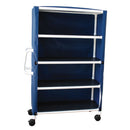 JUMBO LINEN CART, MESH OR SOLID VINYL COVER, 24" X 50" SHELF SIZE, 4-SHELF, SOLD AS EACH MJM 10000133