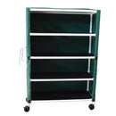 JUMBO LINEN CART, 4-SHELF, MESH OR SOLID VINYL COVER, 5" CASTERS, SOLD AS EACH MJM 10000133