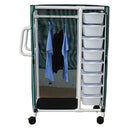 COMBO CART, 1/2 CLOTHES CLOSET, 1/2 LINEN CART WITH 3 SHELVES & MESH OR SOLID VINYL COVER, SHELF SIZE: 20" X 25", SOLD AS EACH MJM 10000133