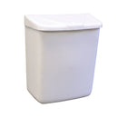 SWING TYPE, DOUBLE ENTRY, WHITE METAL RECEPTACLE, SOLD AS EACH HOSPECO 10000901