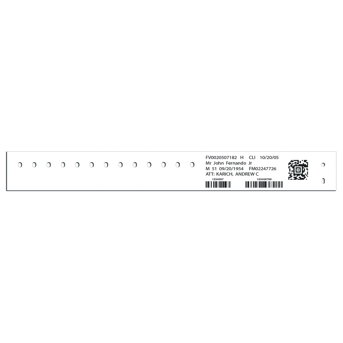 Precision Dynamics Compuband Bar Code Id Bands Adult Extra Wide Id Band, 4" X 1 3/8", 1_" Core, White, 500/Bx