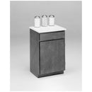 TREATMENT CABINET, WHITE PLASTIC LAMINATE TOP, SPLASH GUARD, 2 DRAWERS, 2 DOORS, WALNUT FINISH, 30" X 17" X 31", SOLD AS EACH PROFEX 107