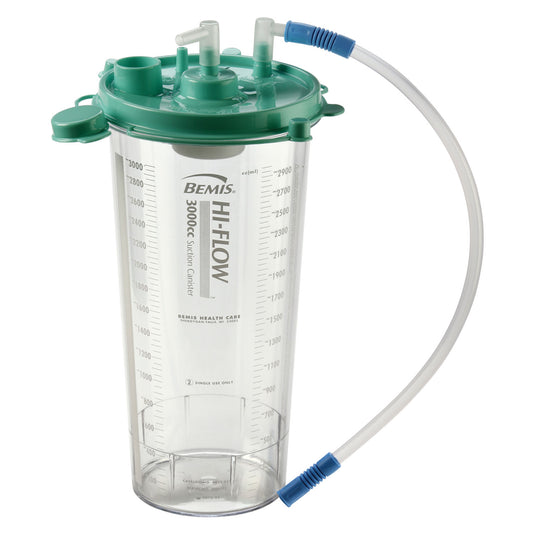 Bemis Hi-Flow Suction Canister System Suction Canister, 3000Cc, Pkg Of 36 - 18" Connecting Tubes, 36/Cs