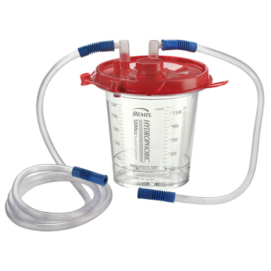 Bemis Hydrophobic Suction Canister System Suction Canister, 1200Cc, With 18" & 6 Ft Connecting Tubes, 48/Cs